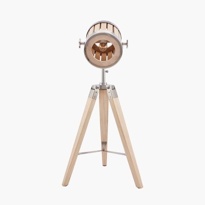 Pacific Lifestyle Staithes Natural and Silver Marine Tripod Table Lamp