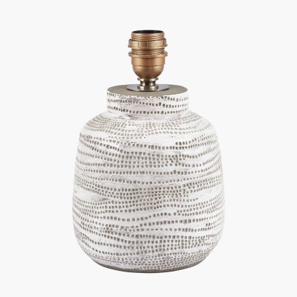 Pacific Lifestyle Alina White Dot Design Small Stoneware Table Lamp Base