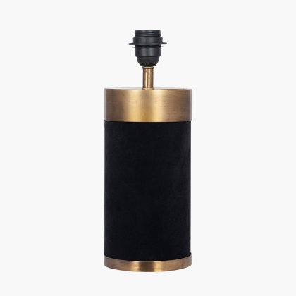 Pacific Lifestyle Dempsey Velvet and Antique Gold Metal Table Lamp Base - Black