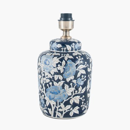 Pacific Lifestyle Fleur Blue Floral Ceramic Table Lamp Base