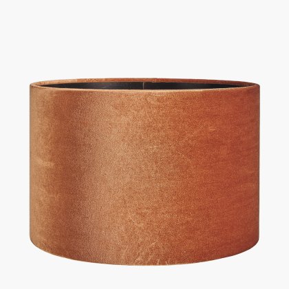 Pacific Lifestyle Bow Velvet Cylinder Lampshade 30cm - Tobacco