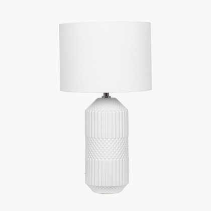 Pacific Lifestyle Meribel Geo Textured Tall Ceramic Table Lamp - White