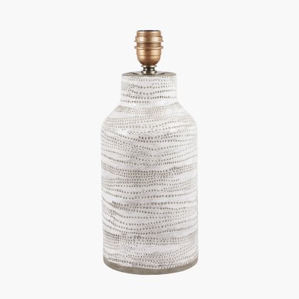 Pacific Lifestyle Alina White Dot Design Stoneware Table Lamp Base