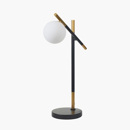 Pacific Lifestyle Wanda White Orb and Black Metal Table Lamp