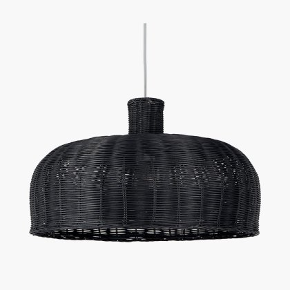 Pacific Lifestyle Caswell Rattan Dome Pendant - Black