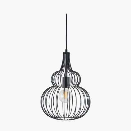 Pacific Lifestyle Dania Metal Shaped Wire Pendant - Matt Black