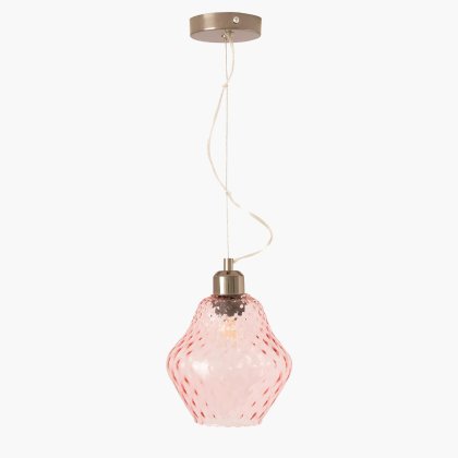 Pacific Lifestyle Lisbon Optic Diamond Glass Pendant - Rose