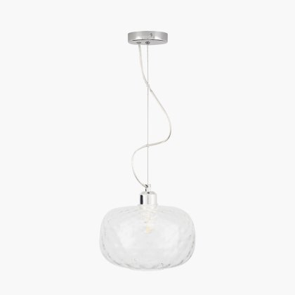 Pacific Lifestyle Azores Textured Glass Oval Pendant - Clear
