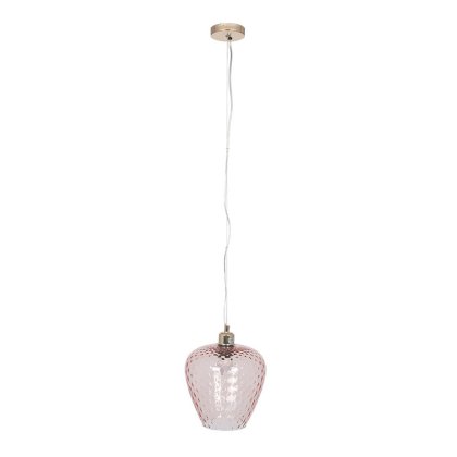 Pacific Lifestyle Almada Textured Glass Electrified Pendant - Rose