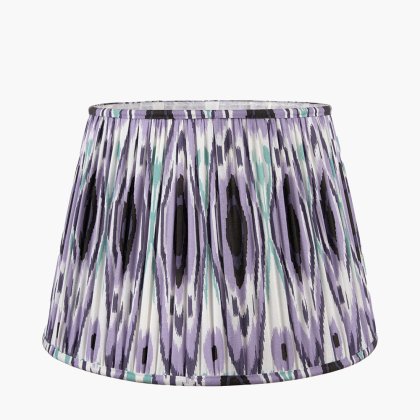 Pacific Lifestyle Izara Ikat Patterned Mushroom Pleat Tapered Lampshade 30cm - Lilac
