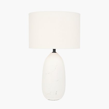 Pacific Lifestyle Erika White Vintage Textured Ceramic Table Lamp