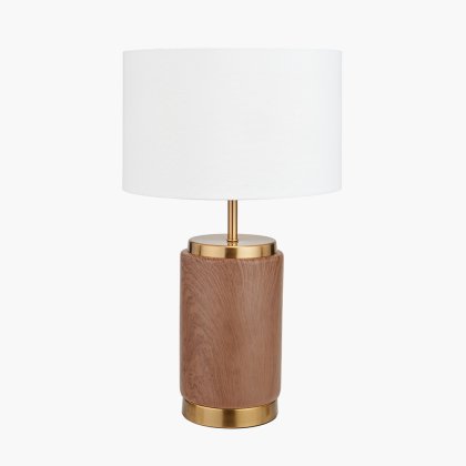 Pacific Lifestyle Carrara Ceramic Table Lamp - Wood Effect