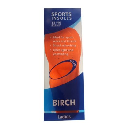 Birch Sports Insoles Ladies Size 35-40