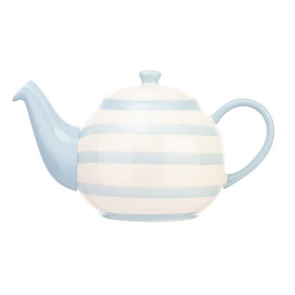 Siip Wide Horizontal Stripe 6 Cup Teapot Blue