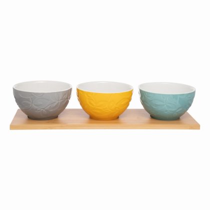 Catherine Lansfield Inga Dip Bowls Set of 3 with Platter