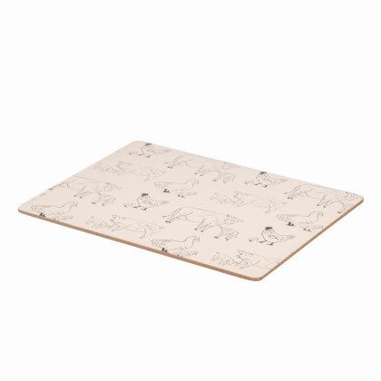 Woodbury Lane Set of 4 Cork Backed Placemats - Animals
