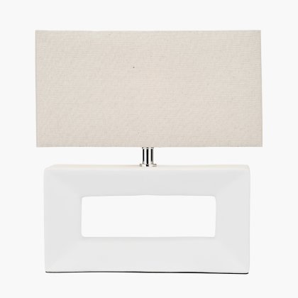 Pacific Lifestyle Block Ceramic Rectangular Table Lamp - White