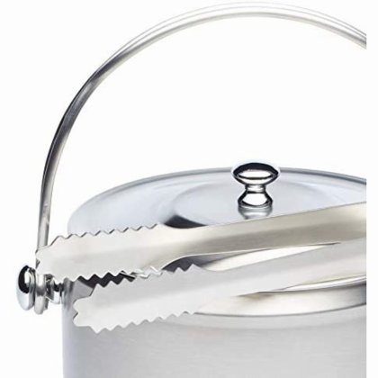 BarCraft Stainless Steel Ice Bucket with Lid and Tongs