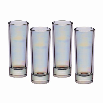 BarCraft Set of Four Iridescent Tall Shot Glasses