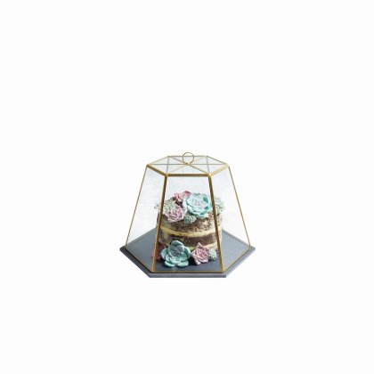 Artes Glass Serving Cloche with Slate Base