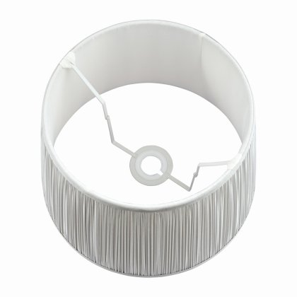 Laura Ashley Hemsley Pleated Silk Empire Drum Shade Silver 35cm/14 Inch