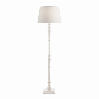 Laura Ashley Tate Wooden Floor Lamp Distressed Off White Base Only