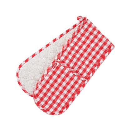 Judge Textiles Double Oven Mitt - Red Check