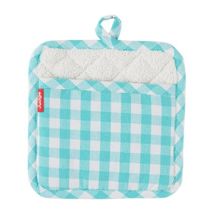 Judge Textiles Pot Holder - Turquoise Check