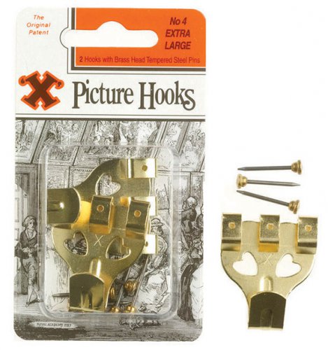 X Brass Picture Hooks No. 4