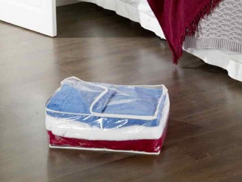 Russel Blanket Bag with Zip Fastening - Clear with White Trim