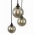 Federico 5 Light Cluster Pendant Black Smoked Glass