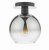 Lycia 1 Light Semi Flush Matt Black Ombre Smoked Glass