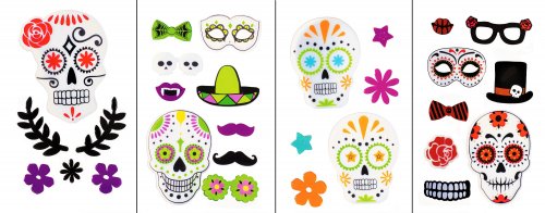 Premier Decorations Halloween Gel Window Stickers - Assorted Day of the Dead