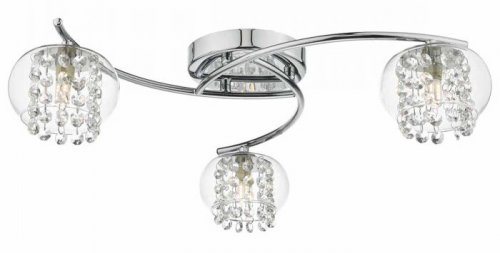 Dar Elma 3 Light Semi Flush Light Polished Chrome / Clear