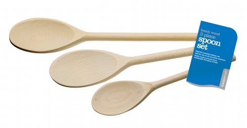 KitchenCraft Beech Wood Three Piece Spoon Set