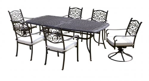 Royalcraft Versailles 6 Seater Dining Set with 2 Swivel Chairs