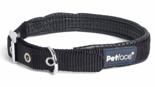 Petface Padded Nylon Black Collar - X Large