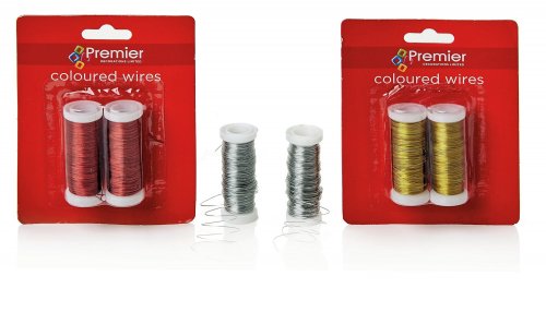 Premier Decorations Coloured Wire 30M (Pack of 2) - Assorted