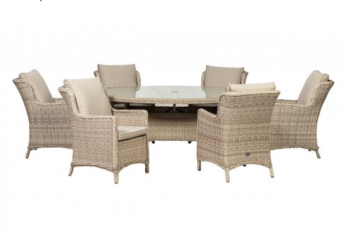 Royalcraft Seychelles 6 Seater Oval Comfort Dining Set