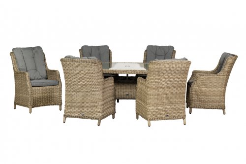 Royalcraft Wentworth 6 Seater Oval Highback Comfort Dining Set