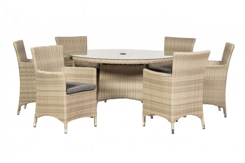 Royalcraft Lisbon 6 Seater Round Carver Dining Set