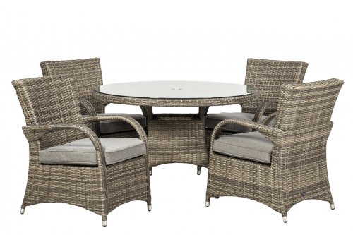 Royalcraft Dallas 4 Seater Round Dining Set - Grey