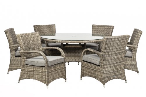 Royalcraft Dallas 6 Seater Round Dining Set - Grey