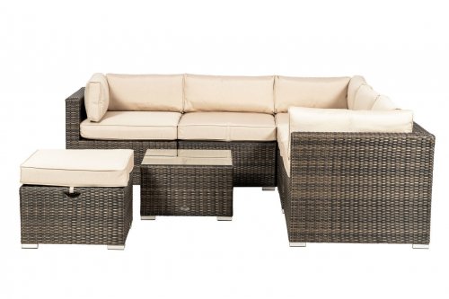 Royalcraft Dallas 7pc Corner Lounging Set - Brown