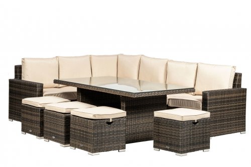 Royalcraft Dallas 7pc Large Corner Dining Set - Brown