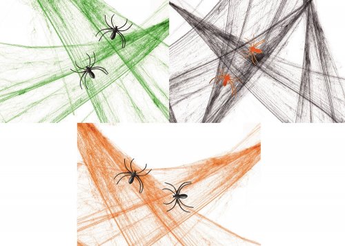 Premier Decorations Halloween Coloured Spider Web with 2 Spiders - Assorted