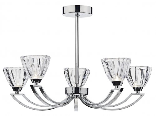 Dar Vito 5 Light Semi Flush Polished Chrome