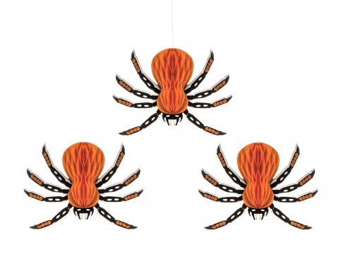 Premier Decorations Halloween Hanging Spider Decoration 16cm (3 Pieces)