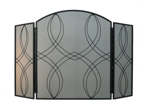 Manor Reproductions Reflection 3 Fold Black 66x56 + 25 wings