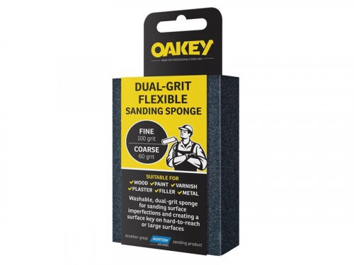 Oakey Dual-Grit Flexible Sanding Sponge Fine/Coarse